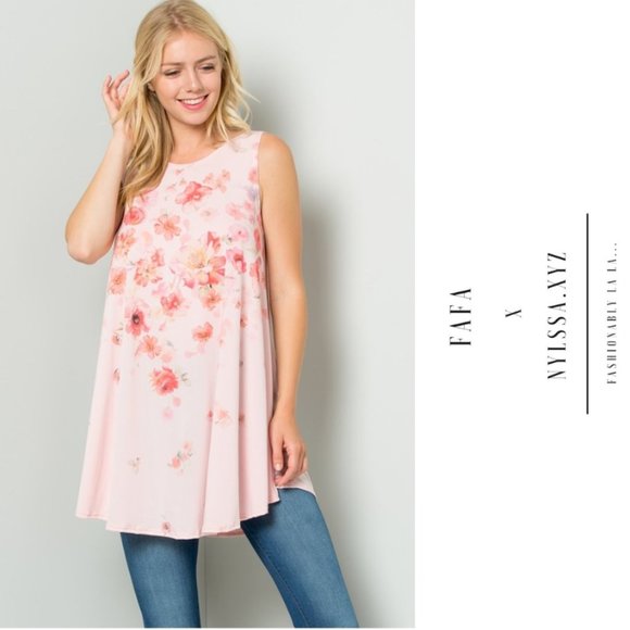 Tops - Floral Sublimation Tunic Dress